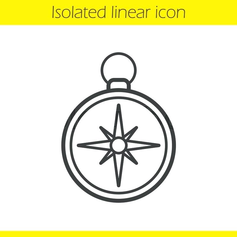 800x800 compass line drawing math compass linear icon pocket compass thin