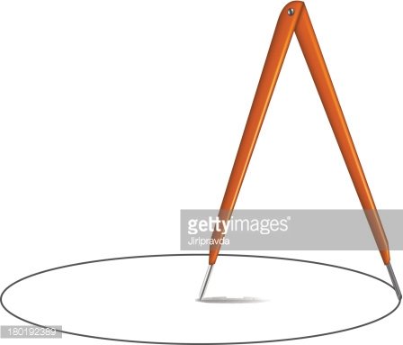 448x383 Drawing Compass And Circle Premium Clipart