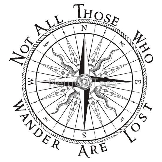 550x550 Not All Those Who Wander Are Lost, Compass, Tolkien Quote