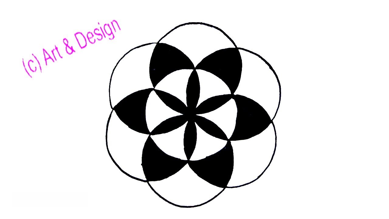 1280x720 How To Draw A Simple Design With Circle Step