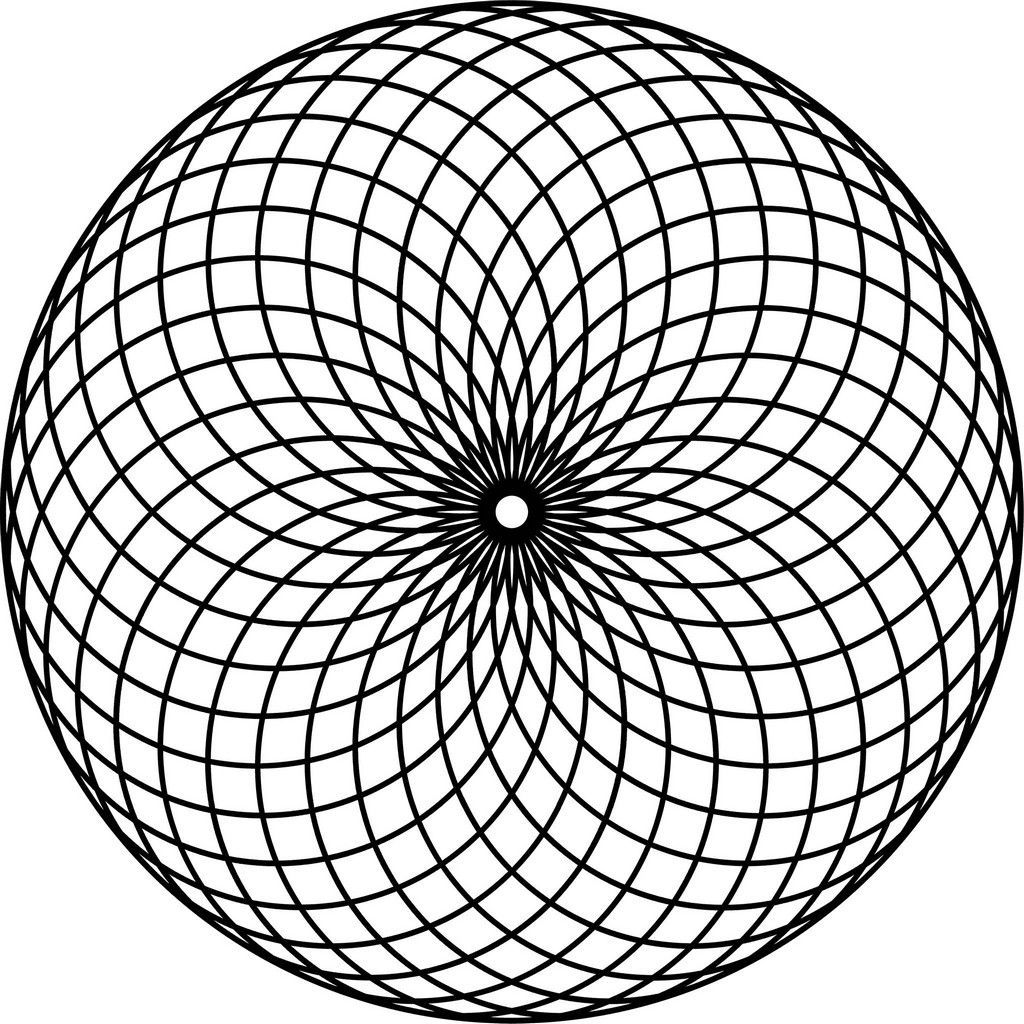 1024x1024 Spherical Motion Geometric Fabric Wall Sticker