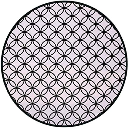 425x425 Printing Round Rug, Geometric Circle Decor, Minimalist