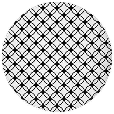 466x466 Round Rug Mat Carpet, Geometric Circle Decor