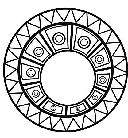 417x450 Simple Aztec Circle Pattern Vinyl Decal Sticker