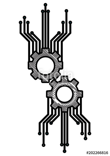 354x500 Technology Gear Mechanism Work Circuit Electronic Vector