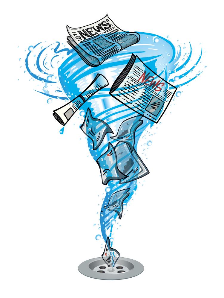 750x996 The Spiraling Down Of The Daily Newspaper' Circulation Declines