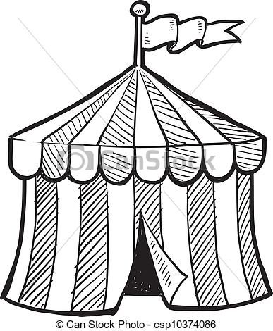 387x470 circus big top sketch doodle style circus tent in vector format