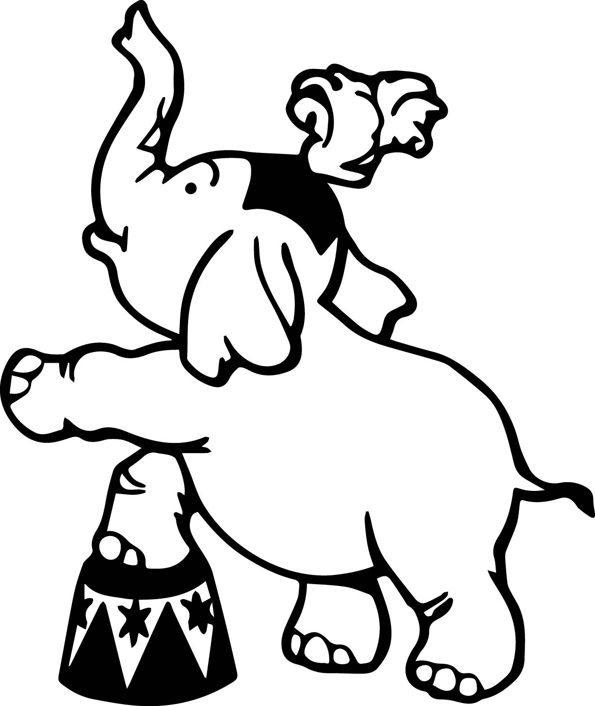 1227x1454 Circus Elephant Coloring