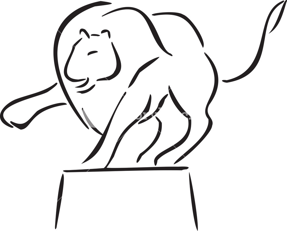 1000x807 Concept Of Circus With Dancing Lion Royalty Free Stock Image