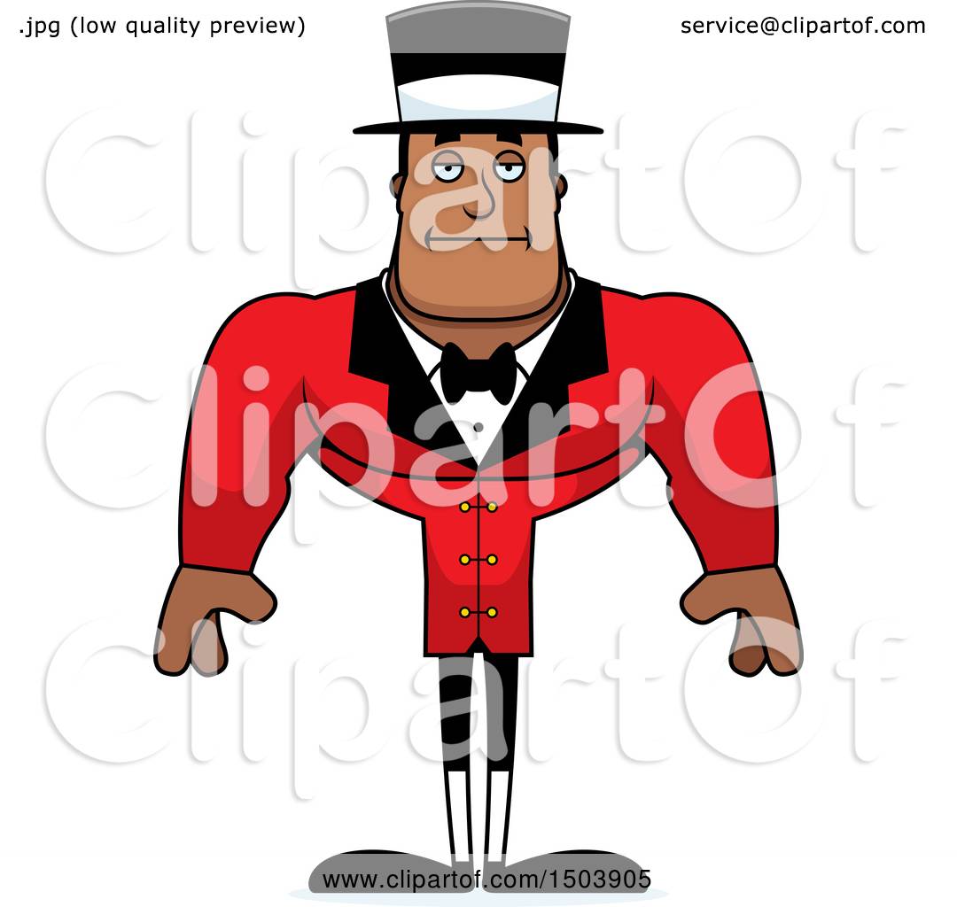 1080x1024 clipart of a bored buff african american male circus ringmaster