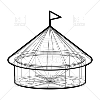400x400 Circus Tent In Wireframe Form Vector Image Of Architecture