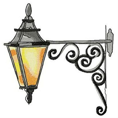 412x410 Old Lantern Embroidery Design Crafts Embroidery