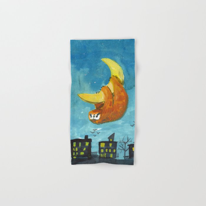 700x700 Sloth Moon Night City Hand Bath Towel