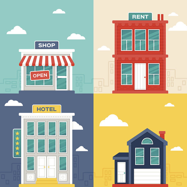 600x600 City Buildings Art Print