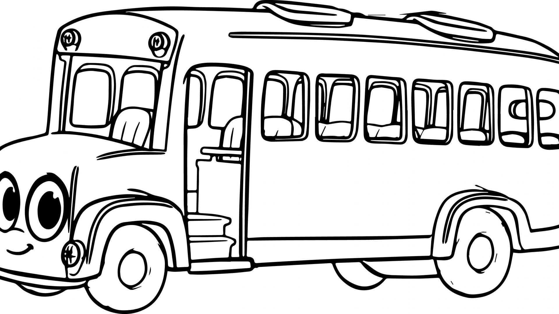 1920x1080 School Bus Coloring