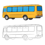 160x160 City Bus Vector Drawing Illustration Stock Image And Royalty Free