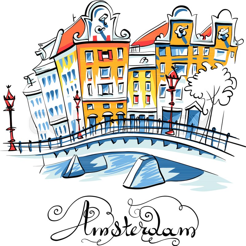 800x800 Color Hand Drawing, City View Of Stock Vector Colourbox