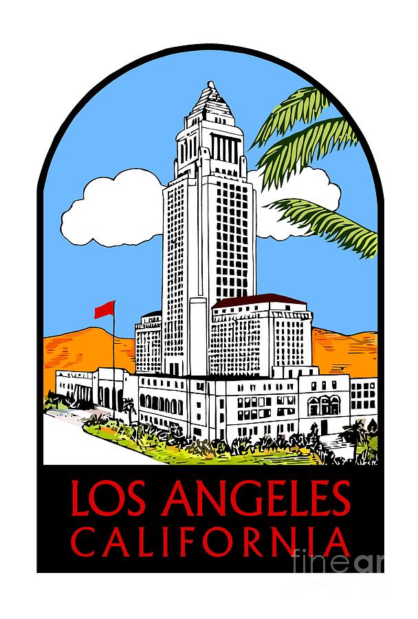 608x900 Los Angeles City Hall Drawing