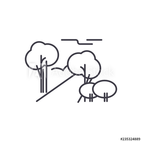 500x500 City Park Line Icon Concept City Park Vector Linear Illustration