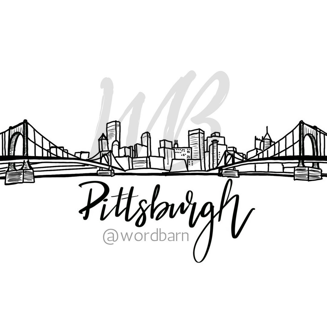 1080x1080 Huge Collection Of 'pittsburgh Skyline Drawing' Download More