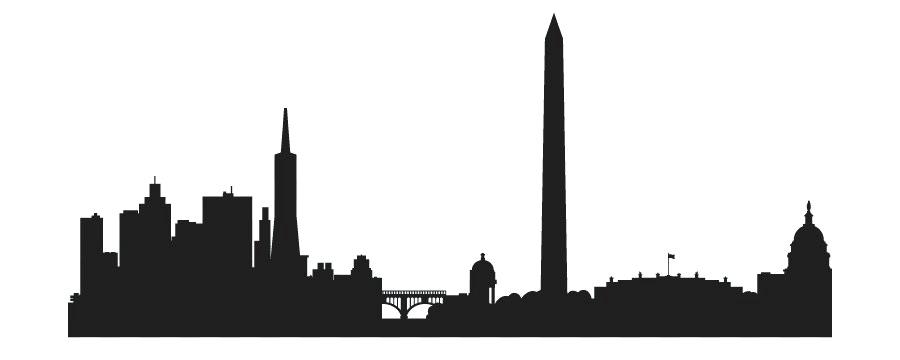 900x360 Washington Dc Skyline Pop Outline