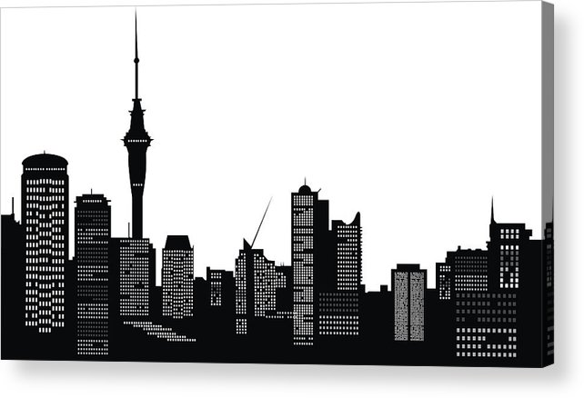 642x438 A Vector Silhouette Of Auckland City Skyline Acrylic Print