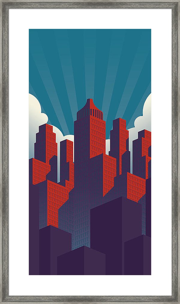 600x1011 Simple Propaganda Poster Style City Illustration With Red