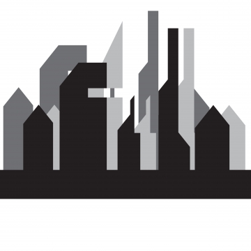 360x360 City Skyline Building Pixels Illustration Vector, Architecture