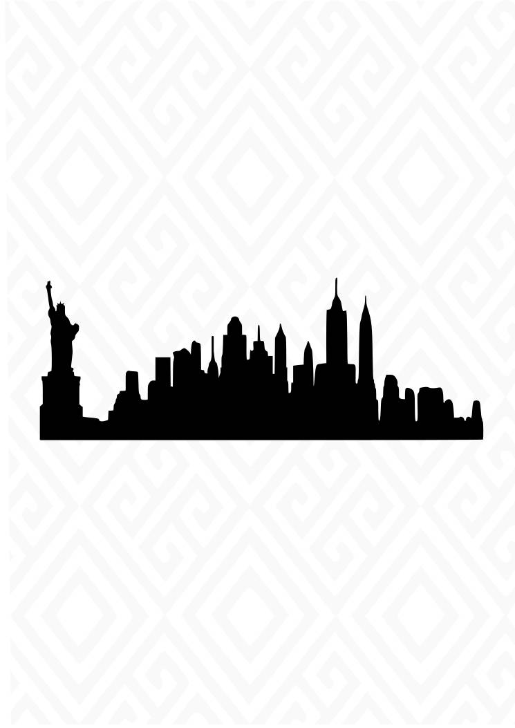 745x1053 Ny City Skyline Silhouette