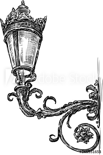 333x500 Ancient Lantern In A Street Of European City