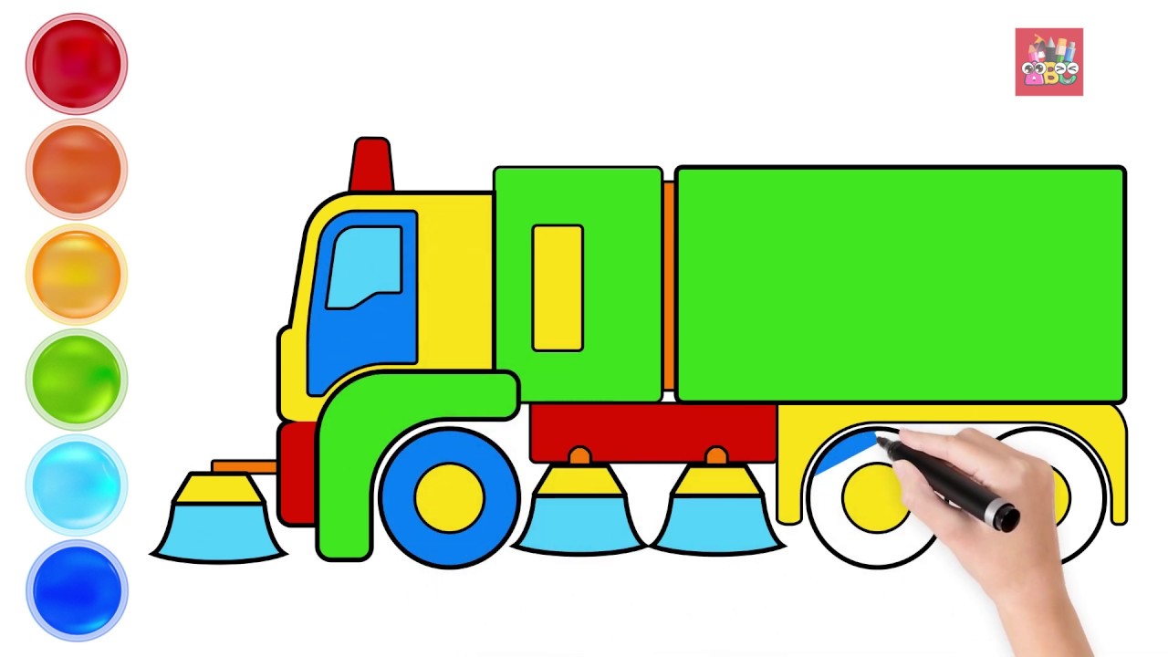 1280x720 Learning Color With City Vehicle Drawing Street Sweeper Nursery