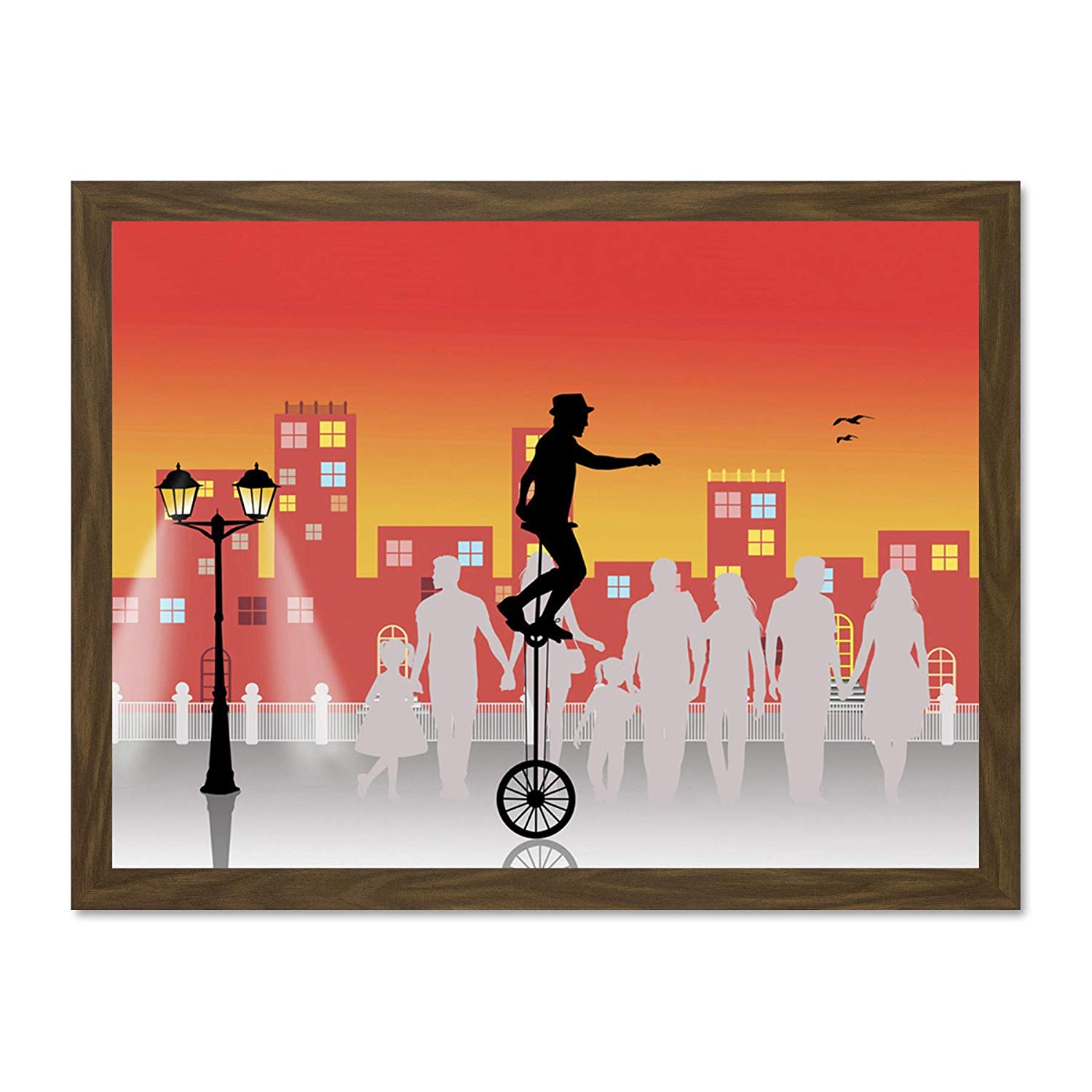1500x1500 Painting Drawing City Street Omnicycle Silhouette Art Print Poster