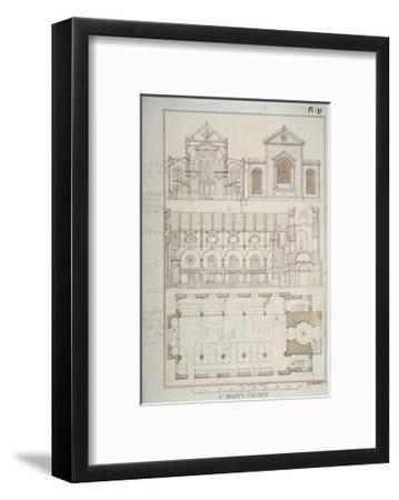 359x450 Section, Elevation And Ground Plan Of St Bride's Church, Fleet
