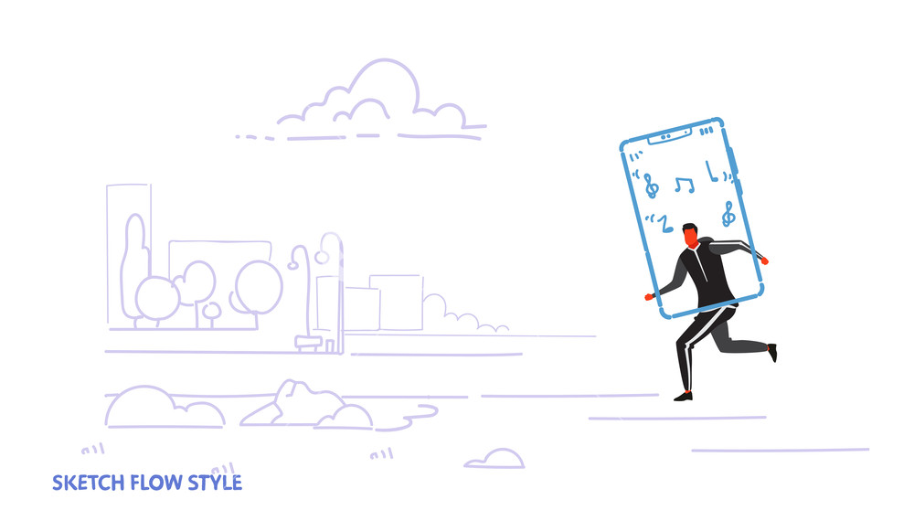 1000x558 Runner Man Using Online Mobile Application Sportsman Listening