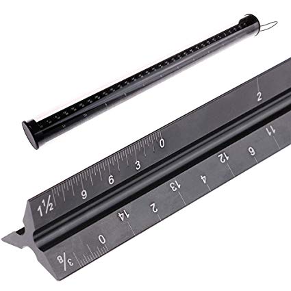 425x425 Architectural Scale Ruler Black Solid Aluminum Core