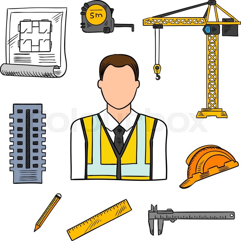 799x800 Civil Engineering Professions Design Stock Vector Colourbox