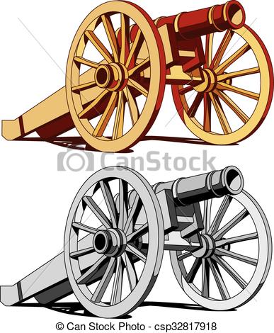 387x470 Two Guns Vector Image Of Typical Field Gun Of Times Of American