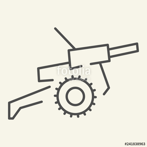 500x500 Cannon Line And Glyph Icon War Vector Illustration Isolated