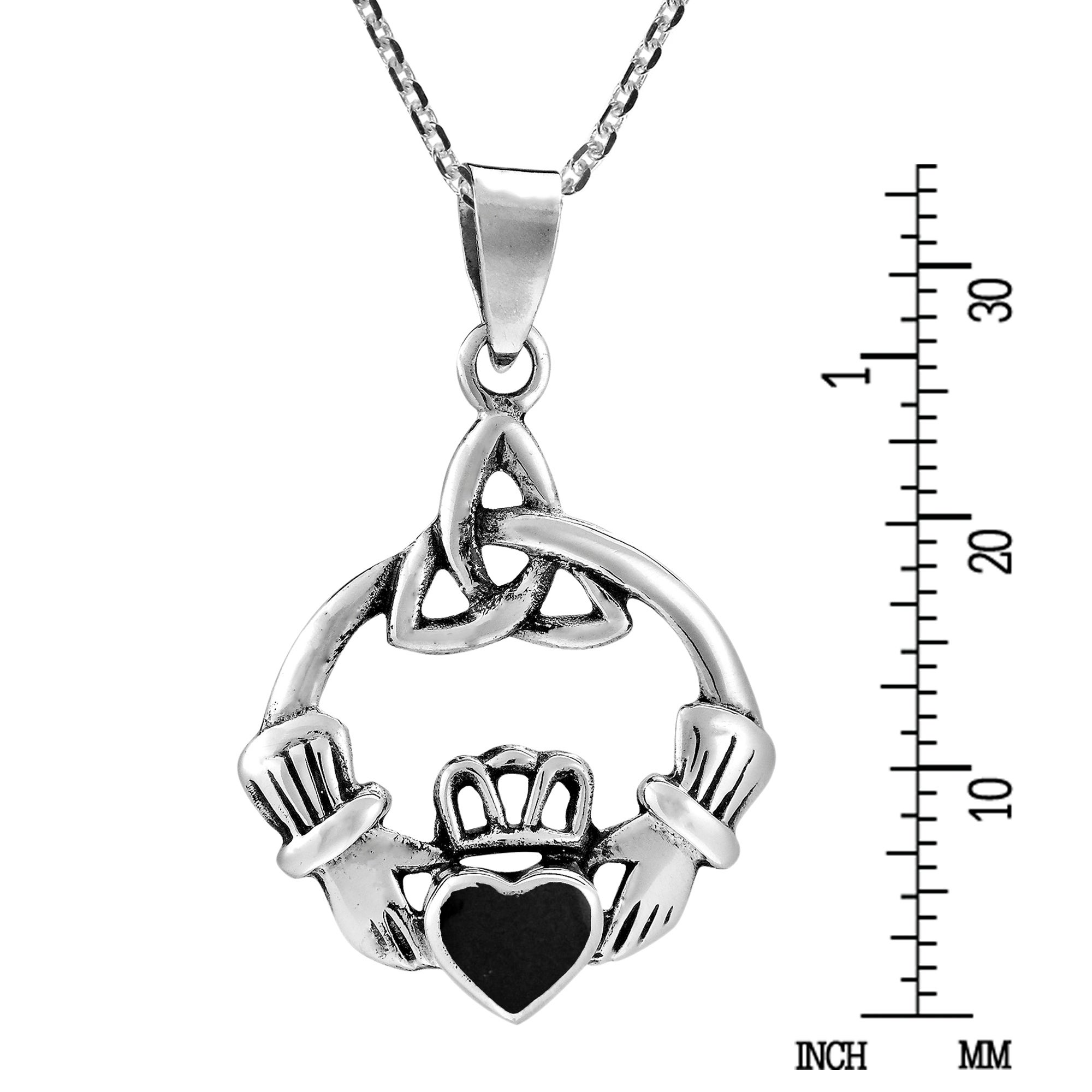 2000x2000 Shop Handmade Heart Celtic Claddagh Sterling Silver Necklace