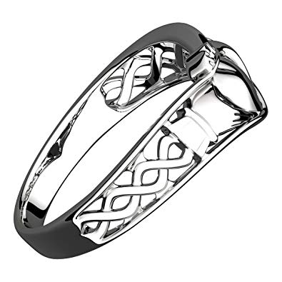 395x395 Claddagh Ring For Women Sterling Silver Half Covered Band