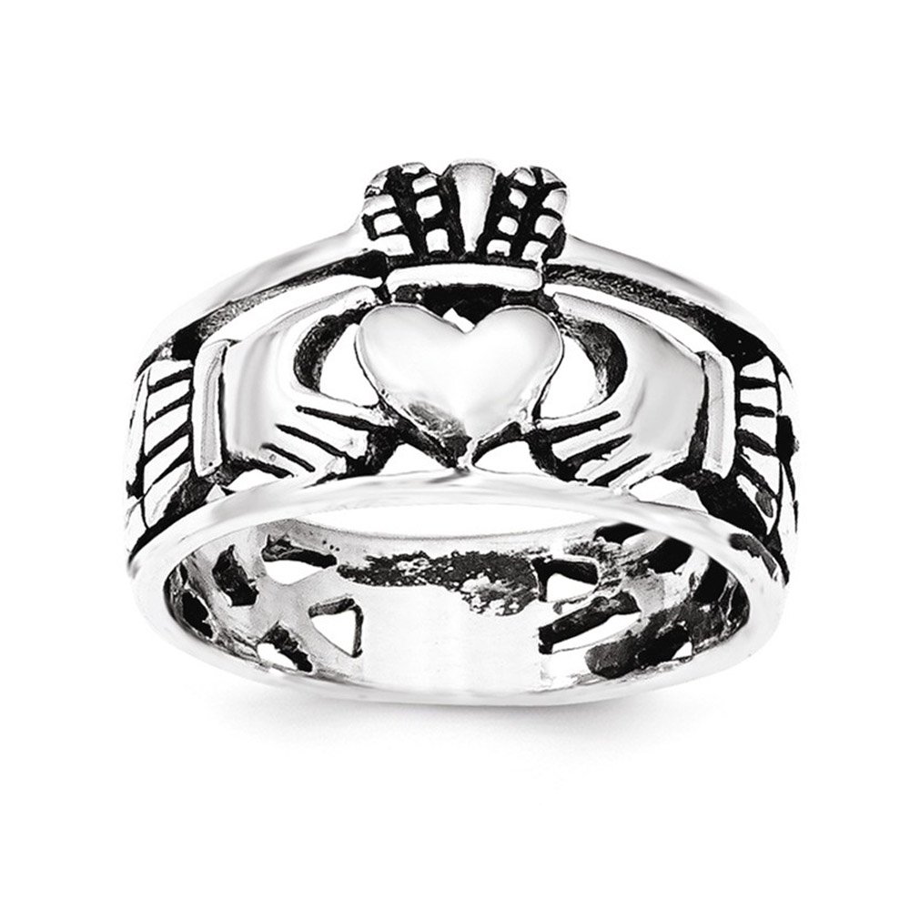 1000x1000 West Coast Jewelry Sterling Silver Rhodium Claddagh