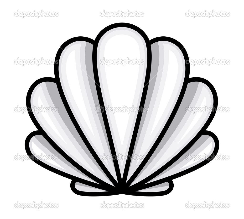 1023x915 Pics For Gt Clam Shell Silhouette Vector Love It Shell Drawing