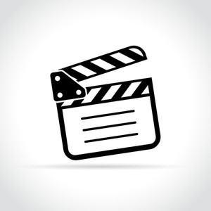 300x300 Illustration Of Clapper Board Icon On White Background Royalty
