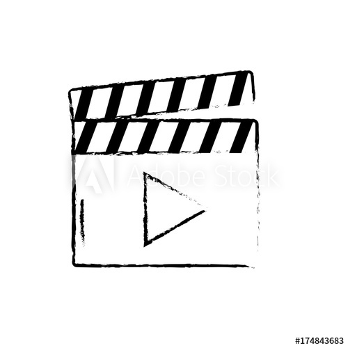 500x500 figure clapperboard with video movie studio icon