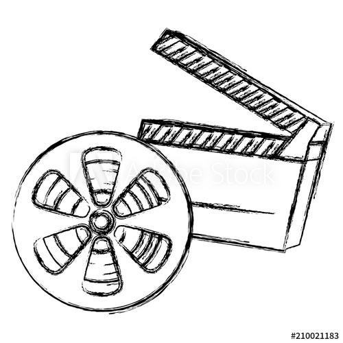 500x500 Video Reel With Clapper Board Vector Illustration Design
