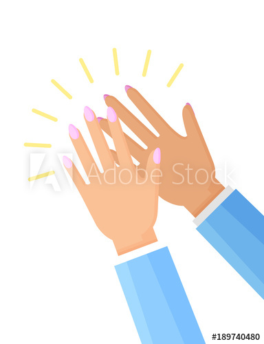384x500 Clapping Hands Of Woman Poster Vector Illustration