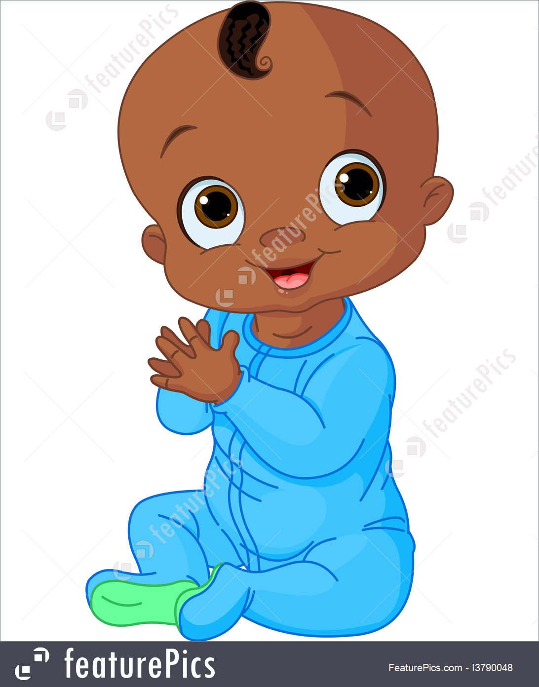 1092x1392 Cute Baby Boy Clapping Hands Illustration