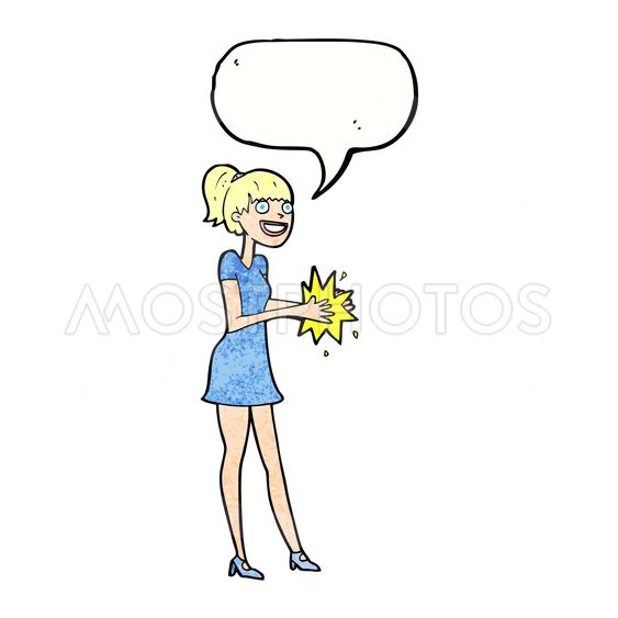 563x563 Cartoon Woman Clapping Hand