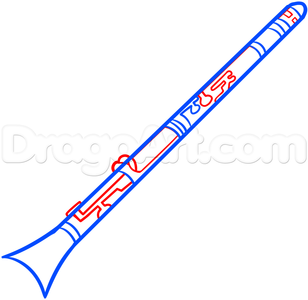 1062x1033 How To Draw A Clarinet, Step