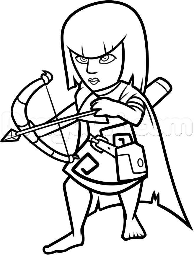 657x865 step how to draw clash of clans archer